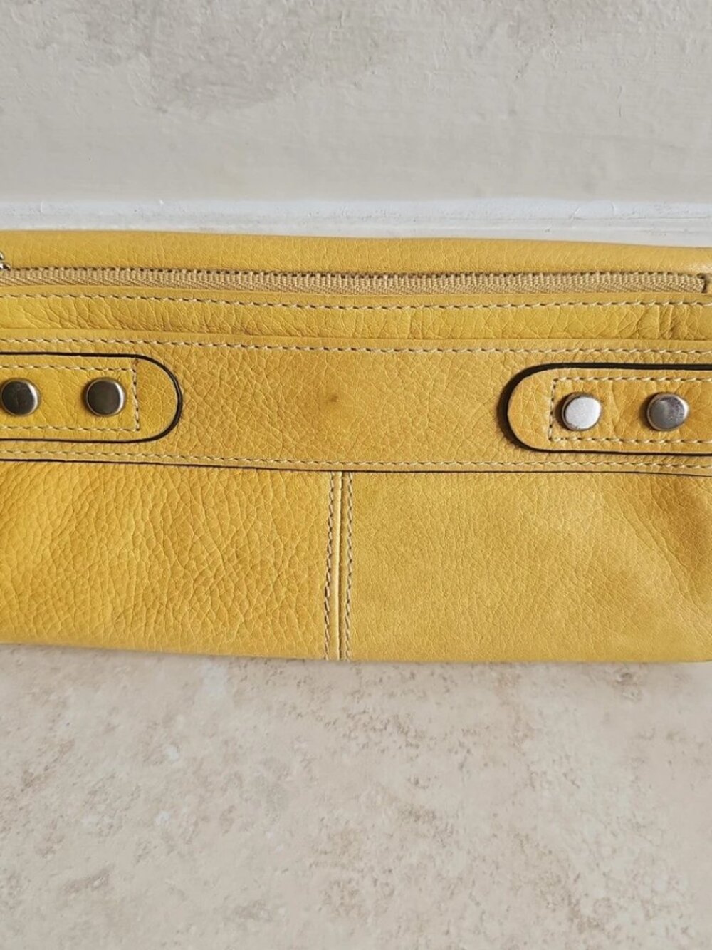 Fossil Yellow Leather Flap Wallet/Clutch - Picture 2 of 7